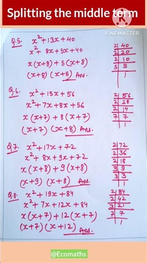 Splitting the middle term 🌻