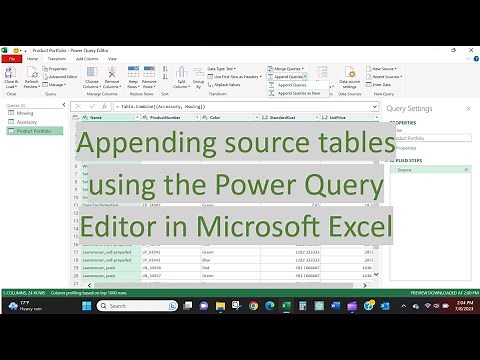 Appending Tables using Microsoft Excel's built-in Power Query Editor