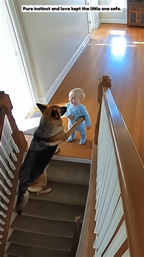 German Shepherd saves toddler from falling down the stairs... proof that a dog’s loyalty never hesitates. ❤ 🎥 Generated with AI just for family entertainment. The story might be inspired by true events, but some parts were creatively adapted. | Animal Soul
