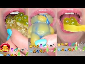 Satisfying ASMR Eating Emoji Food Compilation Mukbang