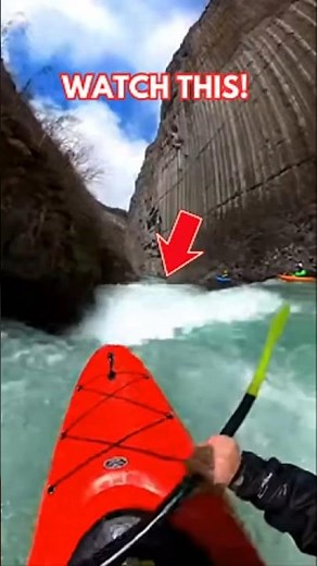 Near Disaster as Kayaker Misses Line at Waterfall Drop