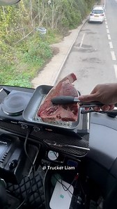 7.3M views · 94K reactions |  Cooking up a juicy T-bone steak and crispy fries right on the side of the highway!  Time to chow down before the evening kicks in—nothing beats a good dinner with a great film! ✨ Join me as I whip up this delicious meal and fuel up for the night ahead. #TruckCooking #SteakLovers #FoodOnTheGo #TboneSteak #Fries #GourmetOnTheRoad #DinnerOnTheGo #truckerliam | Liam Houghton | Facebook
