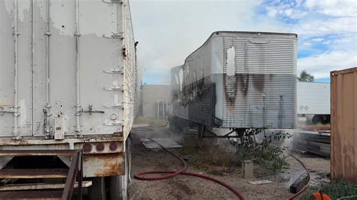 🚨VEHICLE FIRE Tucson Fire was dispatched to a vehicle fire at 2080 East Beverly Drive at 1:42 this afternoon. Engine 3 arrived four minutes later and found a large tractor trailer, unattached to a truck, on fire. Crews extinguished the fire in two minutes and prevented it from spreading to other tractor trailers on the property. No injuries were reported. The cause of the fire is under investigation. | Tucson Fire Department