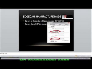 EdgeCAM: Manufacture Mode