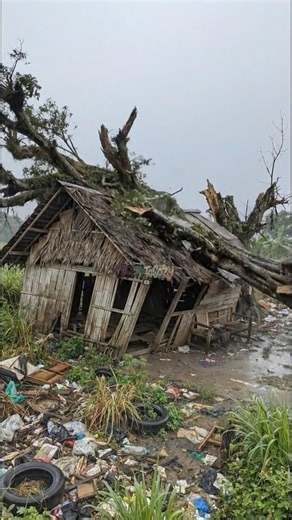 When Nature Strikes: A Fallen Tree Destroys the House! #timelapse