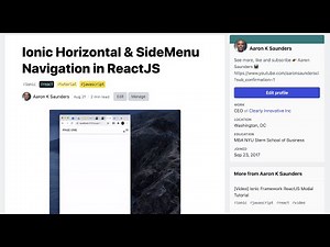 Ionic Framework Horizontal & SideMenu Navigation in ReactJS Application