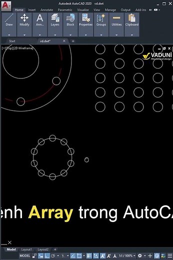 Learn AutoCAD Basics | Array Command in AutoCAD | #shorts
