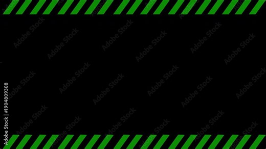 bar frame boxes alert green neon looping video, for under construction, alert video, warning, alpha channel, 4k video