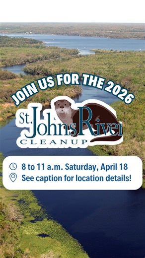 Help Clean the St. Johns River! 🌿♻️ Registration is now OPEN for the 30th Annual St. Johns River Cleanup! Join us from 8 to 11 a.m. Saturday, April 18, as we celebrate 30 years of community collaboration and environmental stewardship. Volunteers, including boat owners, are needed to help clean 59 miles of the river and surrounding basin. Scouts, schools, community groups, and families are all encouraged to participate. All ages are welcome, and every helping hand makes a difference. 📍 Choose f