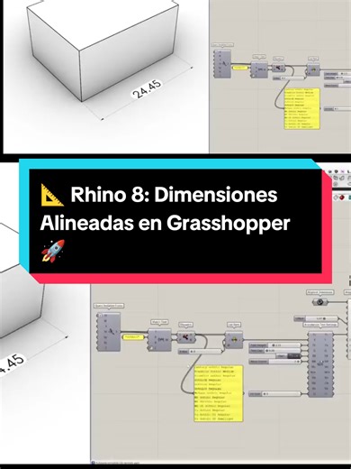 Dimensiones Alineadas en Grasshopper con Rhino 8