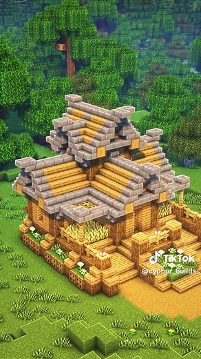 Oak Starter House! 🌸 Minecraft Build Idea #minecraft #minecraftbuilding #minecrafttips #minecraftbuildingideas #minecraftedit #minecrafttiktok
