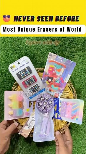😍🥳Aesthetic + cute” Different type of pencil eraser collection💕filling tray with cute erasers