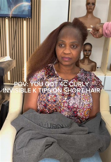 Custom K-Tip Extensions for 4C Hair Transformation