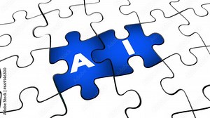 AI Artificial Intelligence Problem Solved Solution Puzzle Pieces 3d Animation