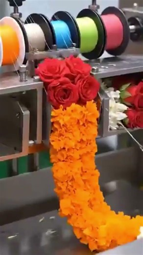 The Fastest Way to Make a Garland! 🌸🤖നിമിഷങ്ങൾ മതി!പൂമാല റെഡി! |