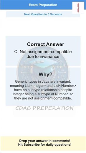 Java MCQ 76 - GATE CDAC CCAT CCEE - 1min Challenge - 3 Question #ccat #cdac #gate #ccee