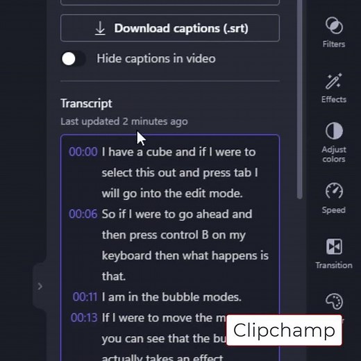 Clipchamp Auto Captions