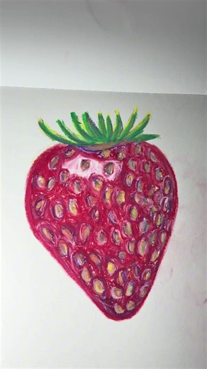 Juicy Strawberry Oil Pastel Art Techniques