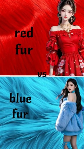 Red Fur ❤️ vs Blue Fur 💙 | Fashion Battle 2026 | Which Look Wins? 👗🔥 #stylequeen #outfitlook #shorts