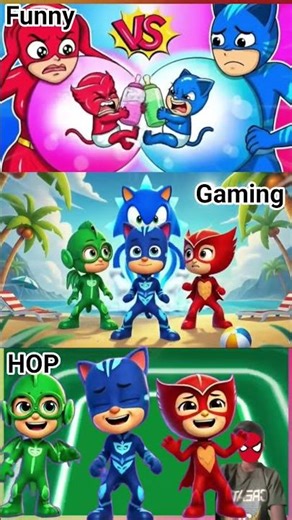 pj mask _ gekko🆚owlette🆚cat boy 🆚 sonic funny animation story coffin dance cover tiles hop edm rush