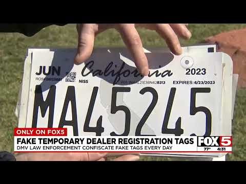 Fake temporary dealer registration tags