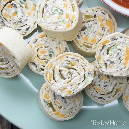 Appetizers like these will make New Year's Eve a night to remember! > Get the recipe for Appetizer Tortilla Pinwheels: https://trib.al/8Z03fbG | Taste of Home