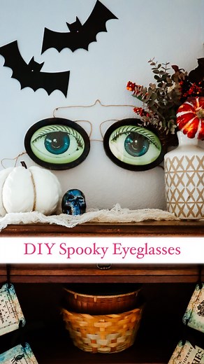 The cutest $3 craft for Halloween! Grab some thrifted frames. Spray them black. Create a wire frame that looks like glasses and voila! Spooky Halloween Eyeglasses to add to your decor! . . #spookyseason #halloweencrafts #diyhalloween #diyhalloweendecor #diyhalloweendecorations #ghostdecor #diyspookydecor #diyfall #falloween #fallvibes #falldiy #craftsforkids #diy #diyprojects #diyproject #halloween #easydiy #easycrafts #craftideas #weekendproject #spooky #grandinroad #grandinroaddupe #cozyhome #