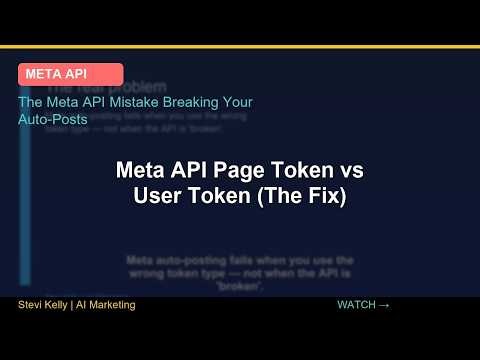 Meta API Page Token vs User Token (The Fix)