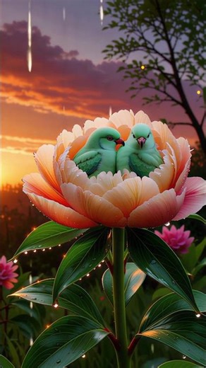 🌹Beautiful Birds in Blooming Flowers | Relaxing Nature Video | AP Creative World #nature #flowers