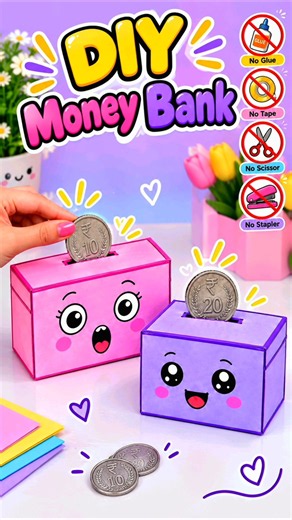 DIY Easy Origami Money Bank No Glue, No Scissors |Cute Paper Organizer | Paper Craft |School Project