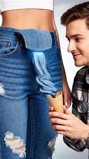 Would you eat... DENIM ice cream?! 👖🍦 Weirdly Satisfying ASMR #shorts