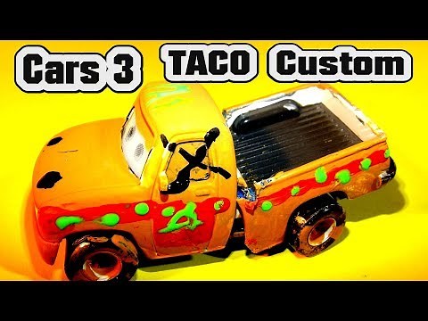 Pixar Cars Customs Painted TACO from Cars 3 Demolition Derby we make TACO and Lightning McQueen Cruz