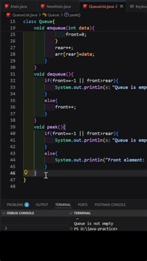 Queue Implementation in Java 🔥 | DSA Shorts #java #dsa