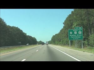 North Carolina - Interstate 95 South - Mile Marker 70 to 60