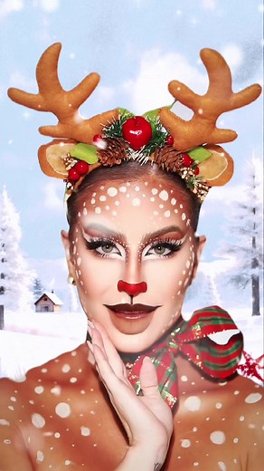 Rudolph the Red-Nosed Reindeer Christmas Makeup Tutorial