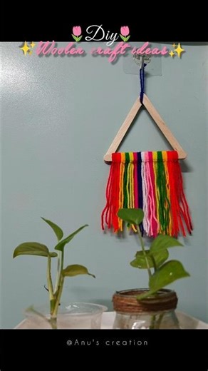 how to make wall hanging with wool ✨🌿 || easy woolen craft ideas 💡 || #diy #craftideas #woolencraft