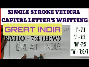 Single Stroke Vertical Capital Letters in Engineering Drawing, By - Satyam Singh