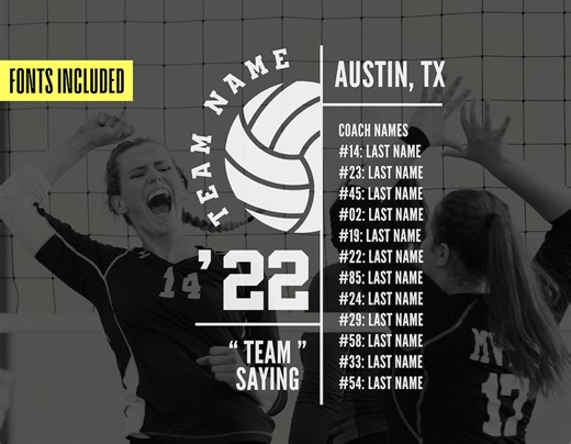 Volleyball Team SVG Template, Team Logo Design (digital Download) - Etsy