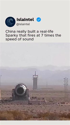 IslaIntel on Instagram: "China really built a real-life Sparky that fires at 7x the speed of sound ⚡️🤯 Technology shouldn’t be able to do this — yet this cannon makes the impossible look routine This electromagnetic railgun launches a solid projectile using pure electricity, accelerating it to nearly Mach 7 in a fraction of a second. No propellants. No gunpowder. Just raw kinetic energy doing the damage. Railguns fire by sending massive electric currents through two parallel rails. When the pro
