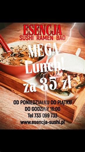 Pyszny lunch za 35 zł? Oczywiście, w Esencji 👍 | Esencja Sushi & Orient Restauracja