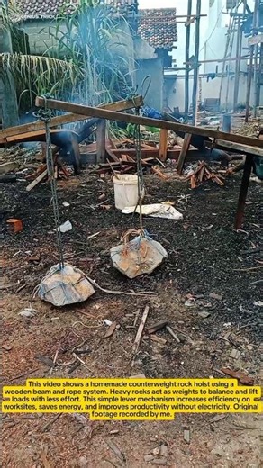 Genius Counterweight Rock Hoist! Simple Lever System for Heavy Lifting (DIY Tool)