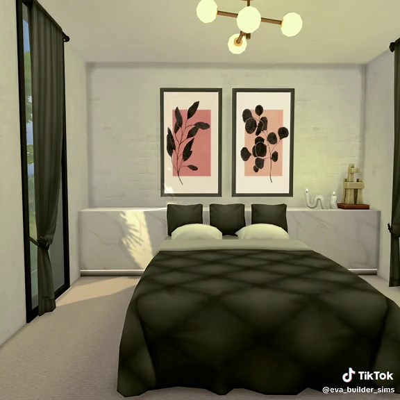 Simple and minimalist interior decoration 🌿✨ #sims4buildingtips #sims4tok #sims4build #ts4build #sims4stopmotion