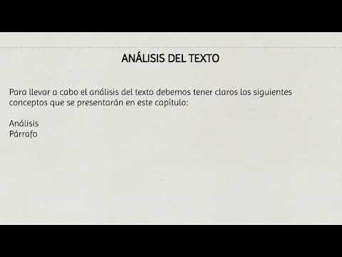 Análisis del Texto: Conceptos Básicos