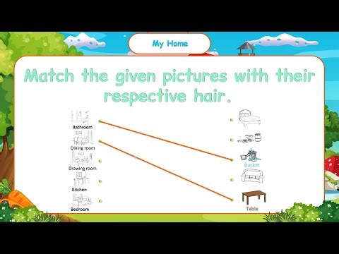 Pre-Primer EVS Lesson | Every Page Explained for Kids | evs for kids | Match & colour for each room