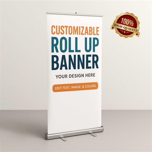 Custom Roll up Banner, Retractable Banner Stand, Personalized Event Sign, Trade Show Display, Business Advertising Banner - Etsy