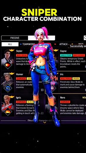 Sniper Character Skill Combination 🤯🔥#shorts​ #freefire​