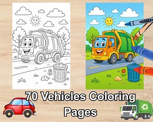 70 Vehicles Coloring Pages Cars, Planes & More for Kids - Etsy Canada