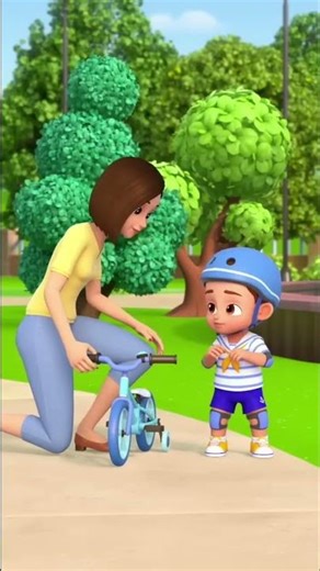 Mom Teaches Kid Bike Riding! Falling & Getting Up! #shorts