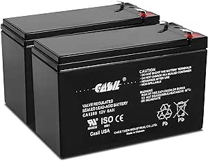 Casil 12V 8Ah UPS Battery – Replacement for APC Back-UPS BE550G, ES 650, XS 1300VA BX1300LCD (2-Pack) – Sealed AGM Rechargeable SLA Backup Power
