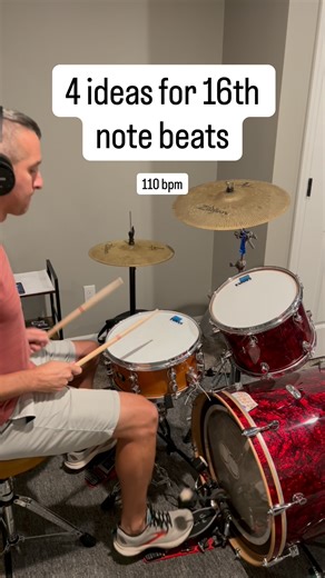 16th note drum beats for ideas to improve on the drums #drumkit #drums #drumbeats #drumpractice